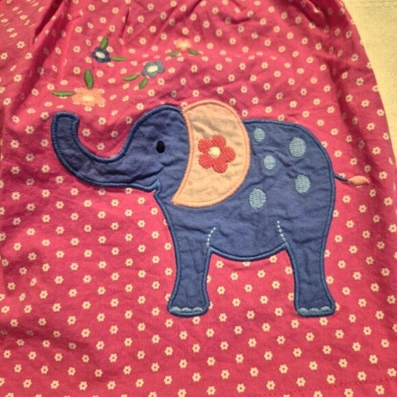 Jojo Maman Bébé girls 18-24 smocked top with elephant & flowers pink & white Guc - Picture 2 of 6